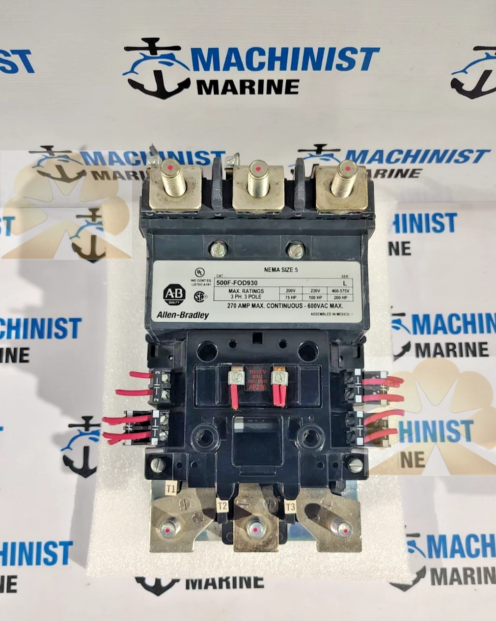 ALLEN BRADLEY 500F-FOD930 SER L NEMA SIZE 5 CONTACTOR 270A 120V 200HP