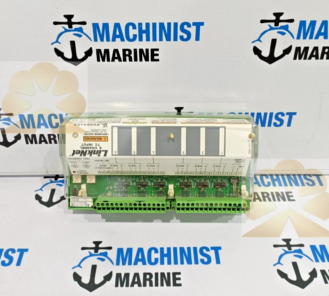 WOODWARD 9905-966 LINKNET 6 CHANNEL TC INPUT MODULE 24VDC REV M