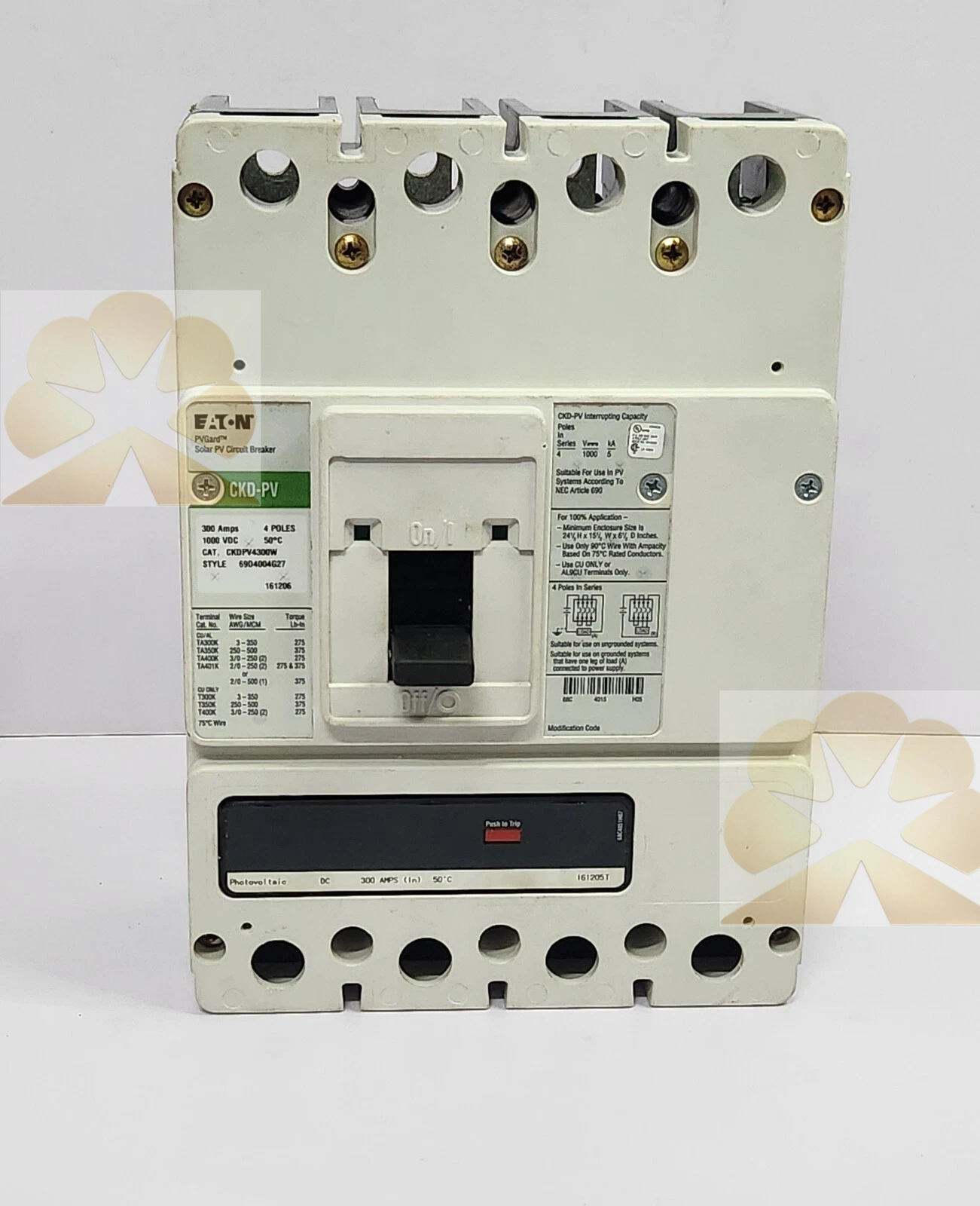 Eaton CKDPV4300W PVGard DC Molded Case Circuit Breaker Product Description